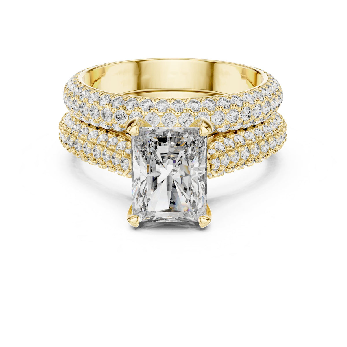 Radiant Pave Lab Grown Diamond Engagement Ring