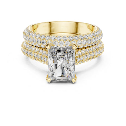 Radiant Pave Lab Grown Diamond Engagement Ring