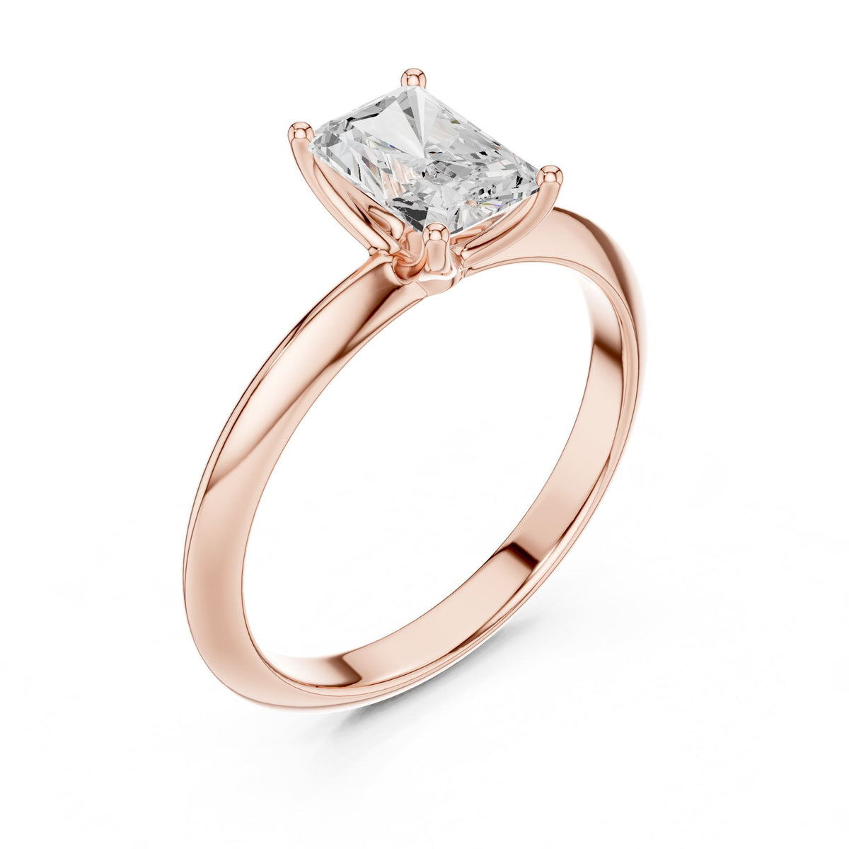 Radiant Solitaire Lab Grown Diamond Engagement Ring