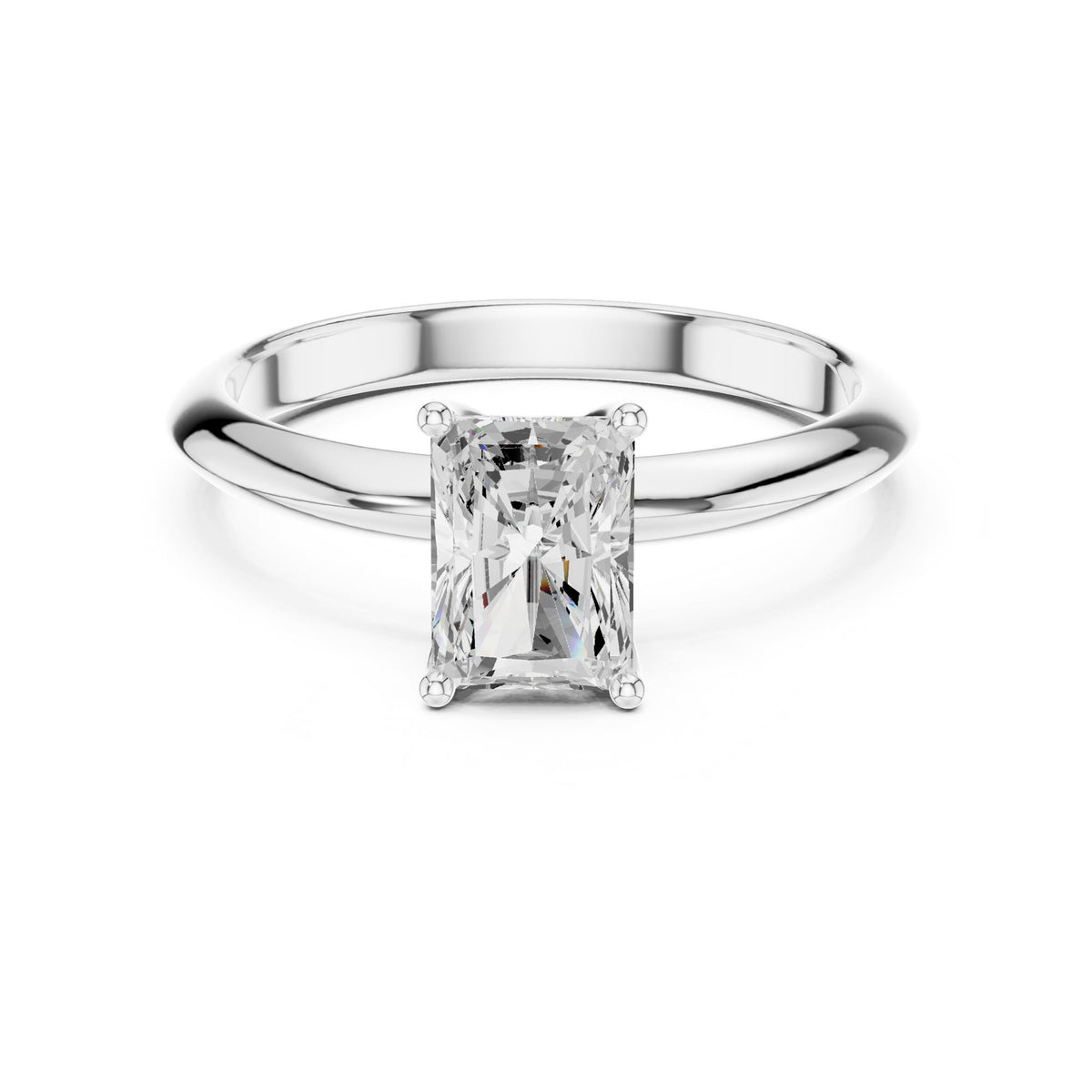 Radiant Solitaire Lab Grown Diamond Engagement Ring