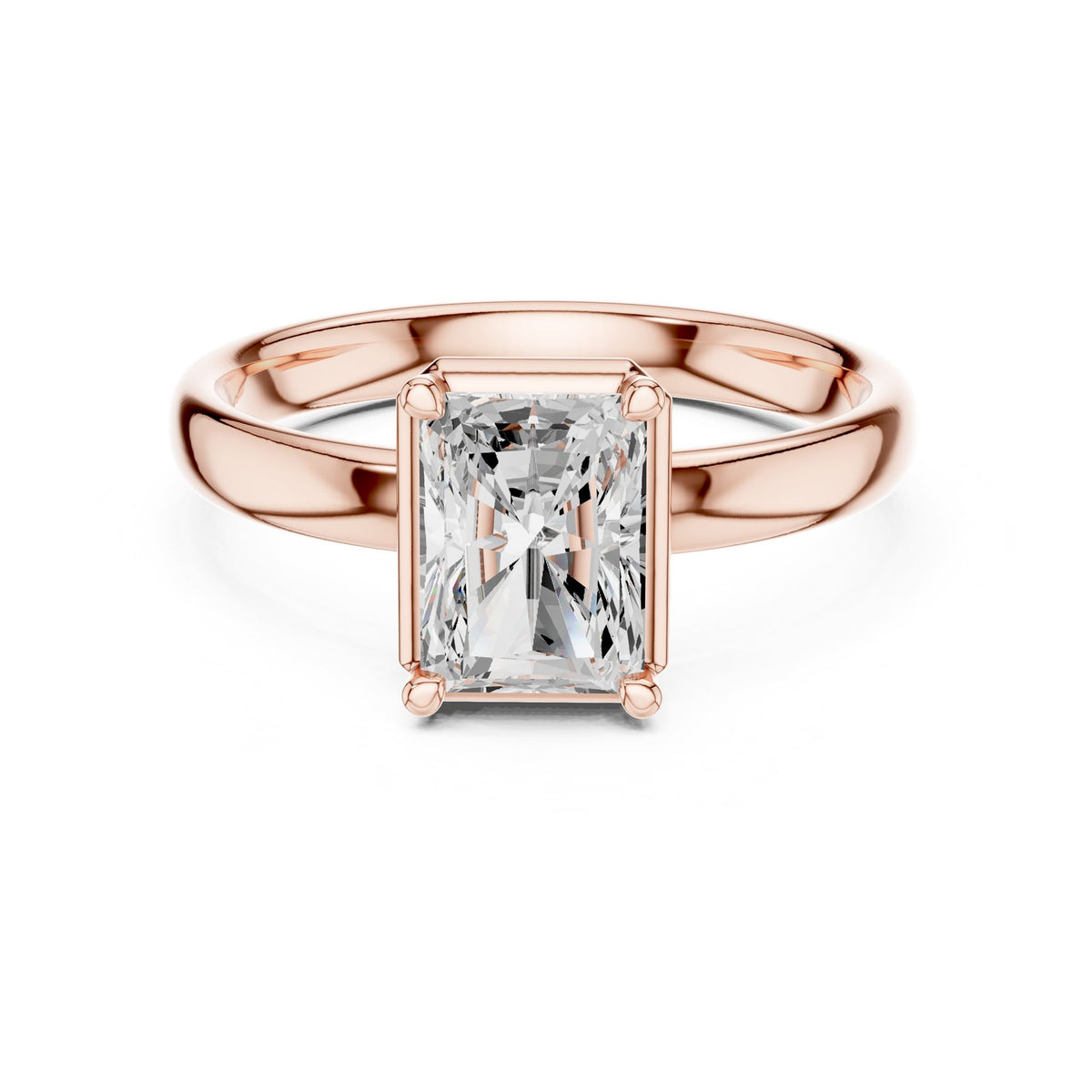Radiant Solitaire Lab Grown Diamond Engagement Ring