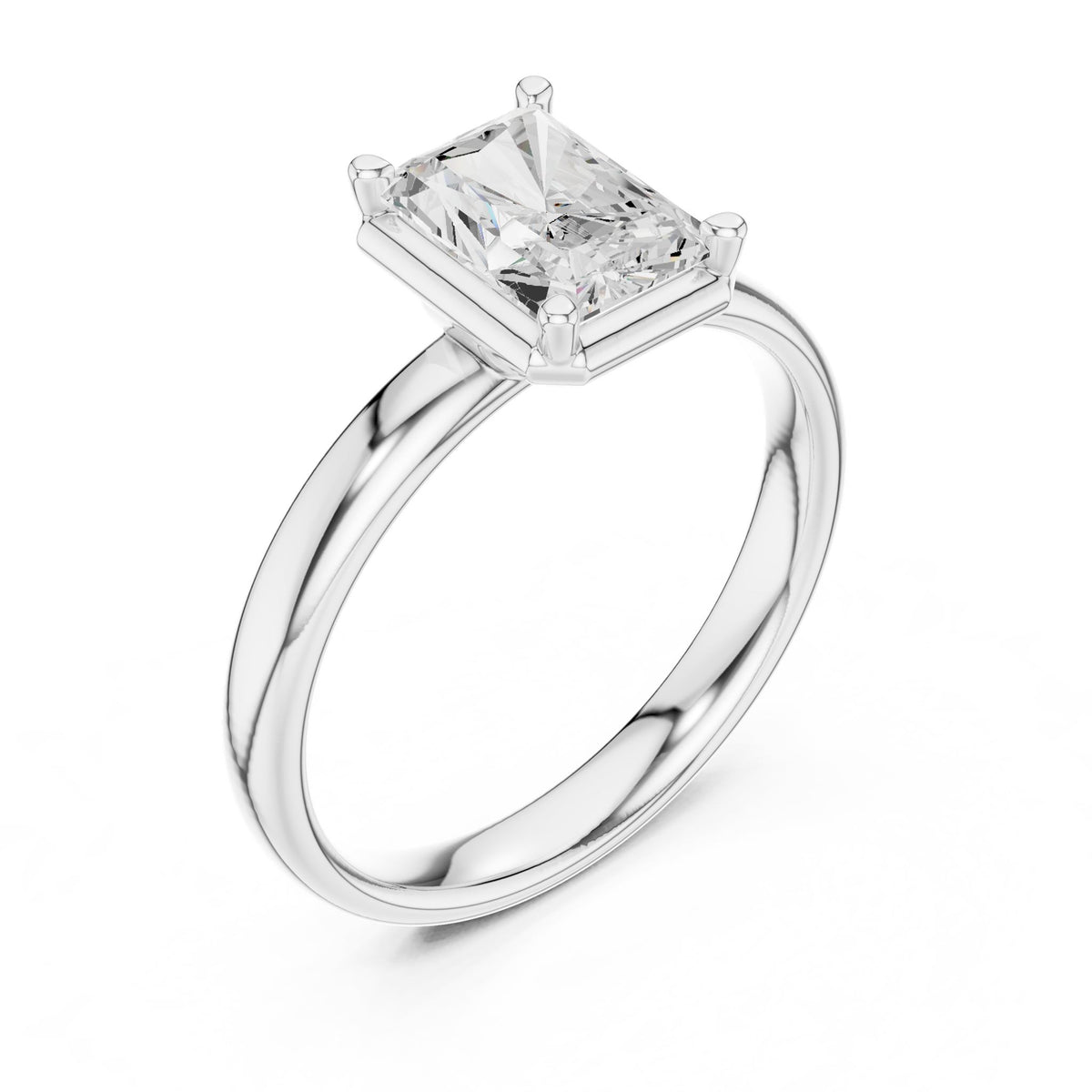 Radiant Solitaire Lab Grown Diamond Engagement Ring