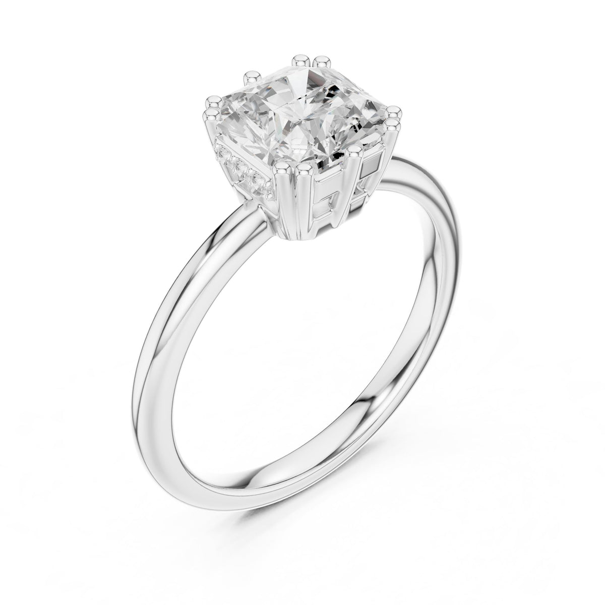 Radiant Solitaire Lab Grown Diamond Engagement Ring
