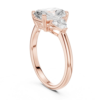 Radiant Three Stone Lab Grown Diamond Engagement Ring