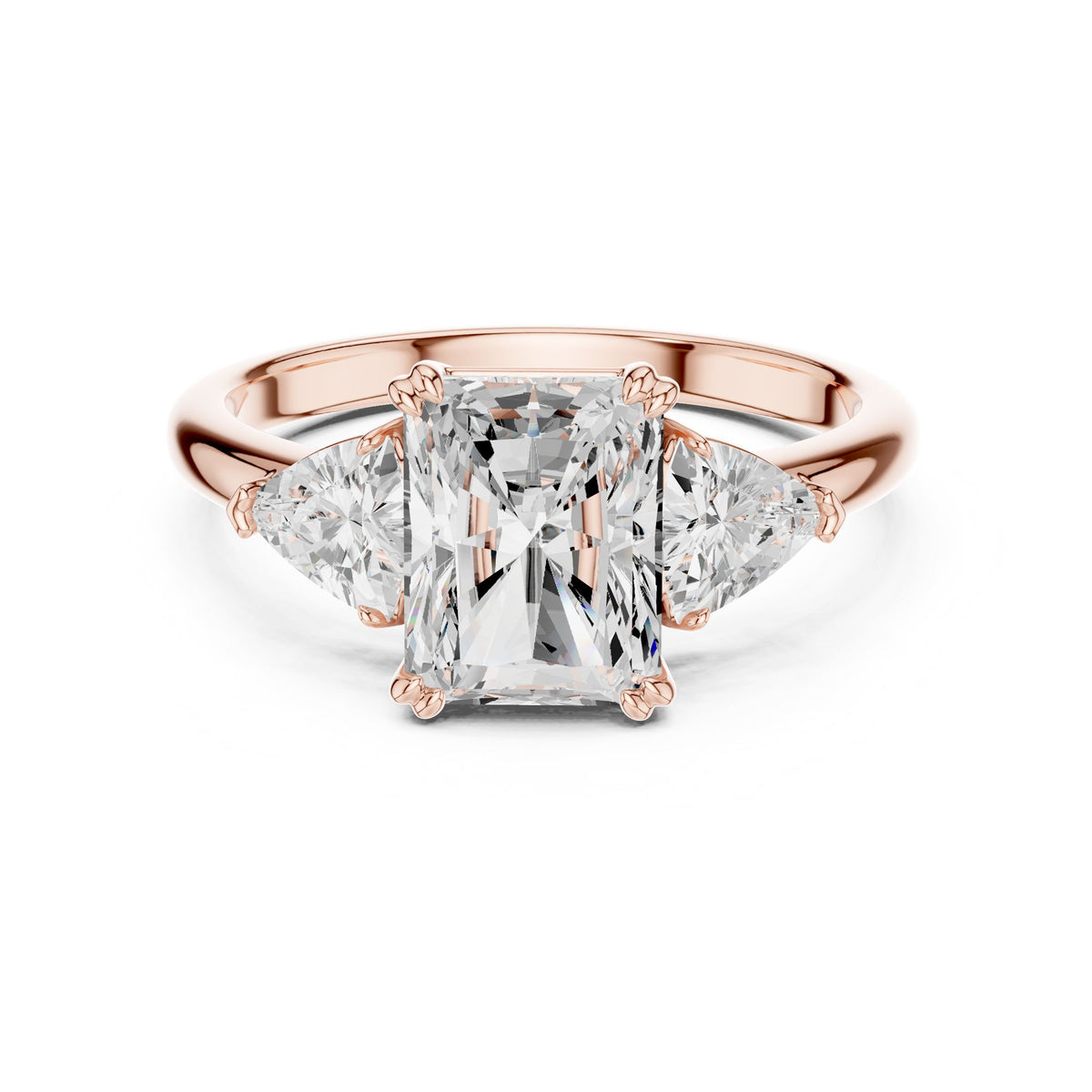 Radiant Three Stone Lab Grown Diamond Engagement Ring