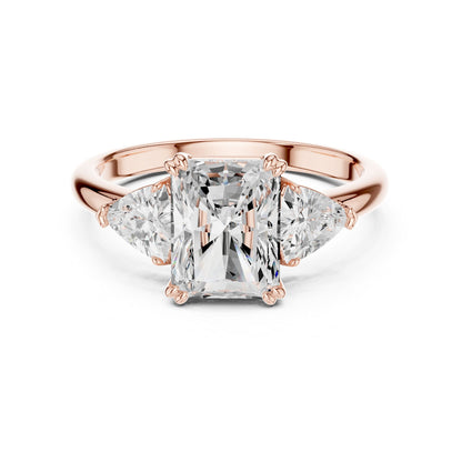 Radiant Three Stone Lab Grown Diamond Engagement Ring