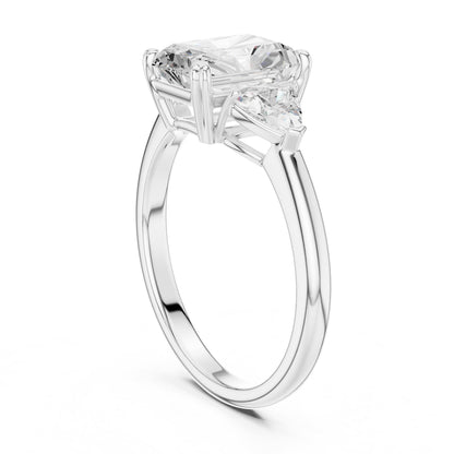 Radiant Three Stone Lab Grown Diamond Engagement Ring