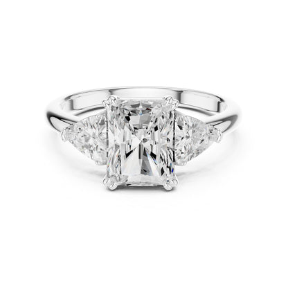 Radiant Three Stone Lab Grown Diamond Engagement Ring