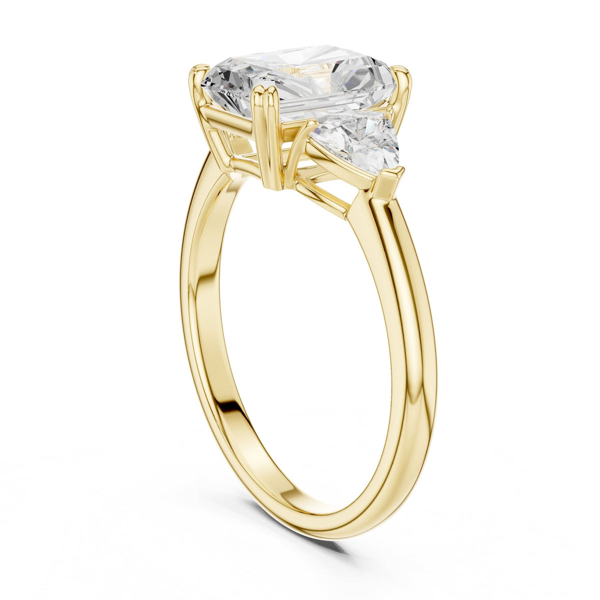 Radiant Three Stone Lab Grown Diamond Engagement Ring