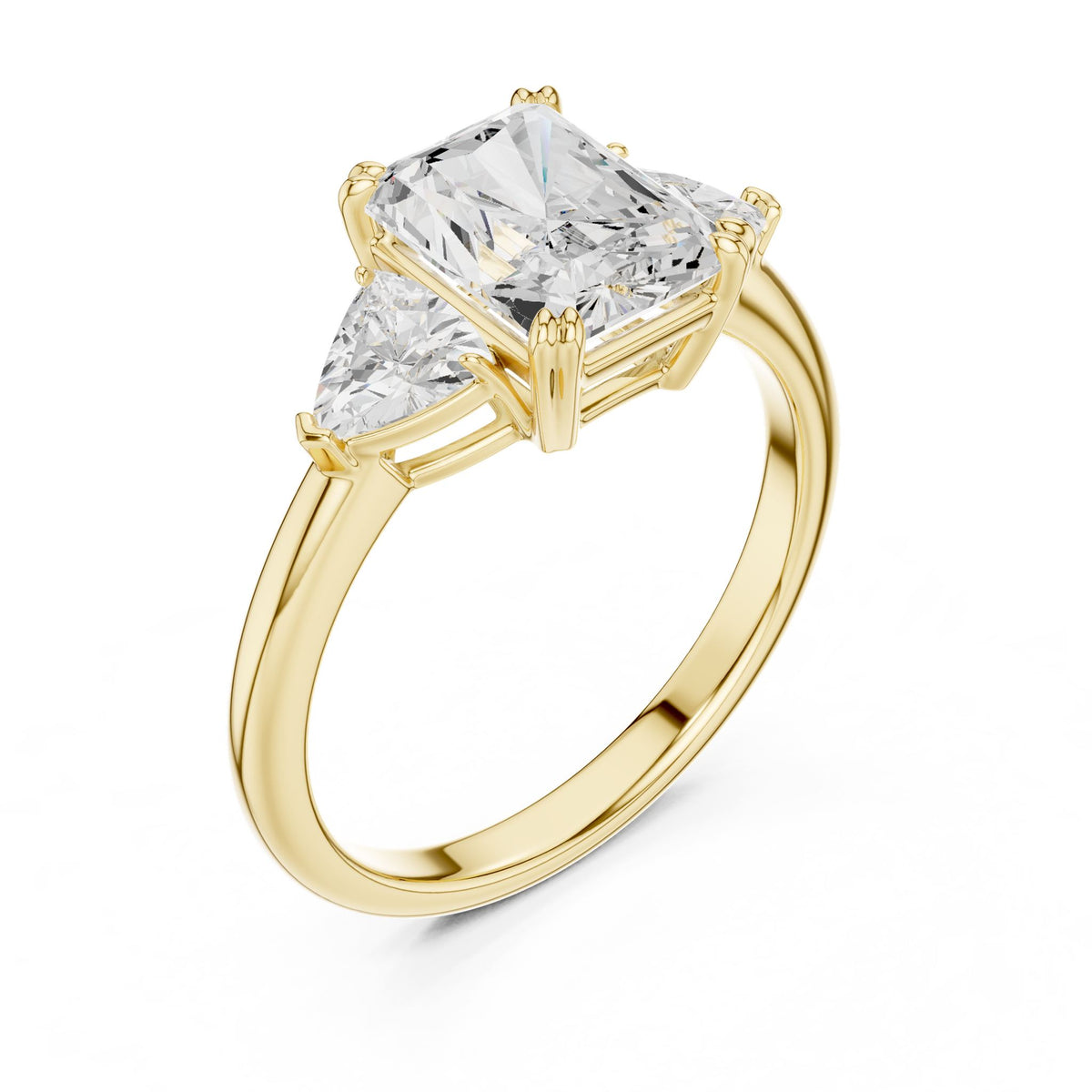 Radiant Three Stone Lab Grown Diamond Engagement Ring