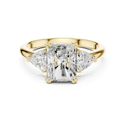 Radiant Three Stone Lab Grown Diamond Engagement Ring