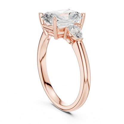 Radiant Three Stone Lab Grown Diamond Engagement Ring