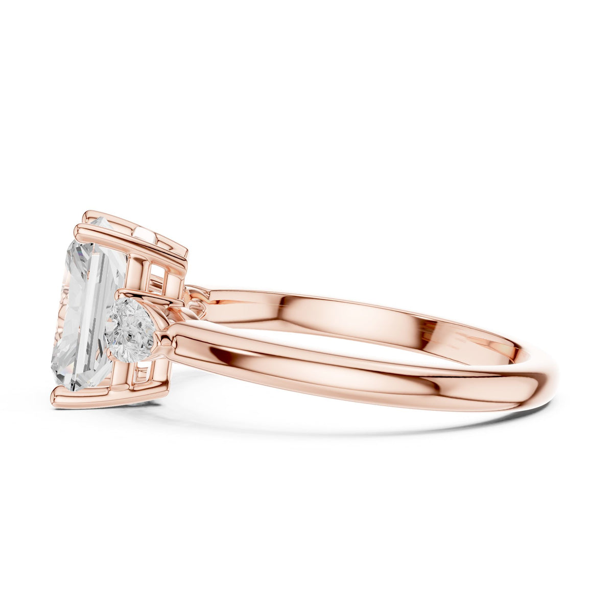 Radiant Three Stone Lab Grown Diamond Engagement Ring