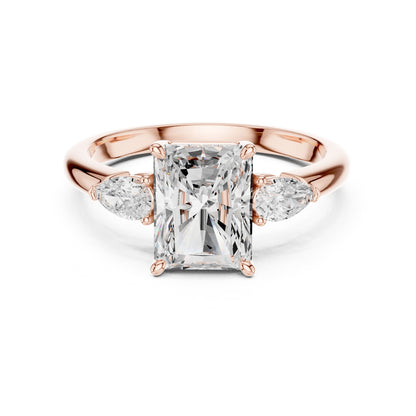 Radiant Three Stone Lab Grown Diamond Engagement Ring