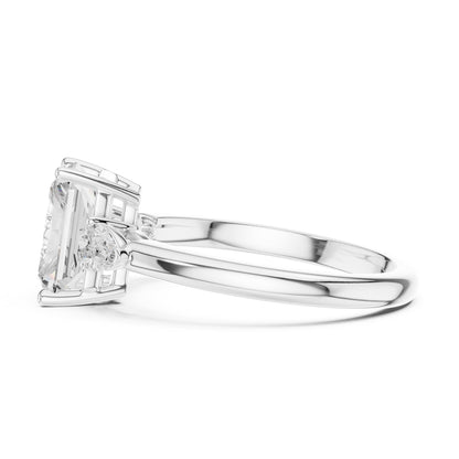 Radiant Three Stone Lab Grown Diamond Engagement Ring