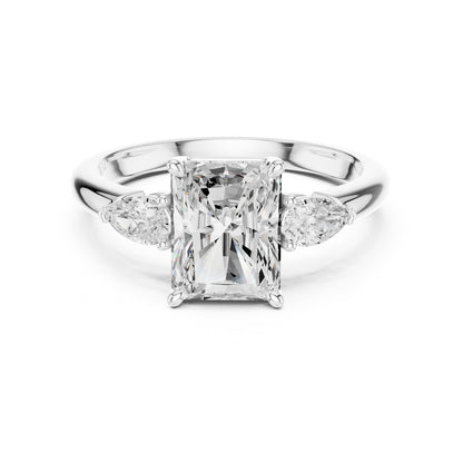Radiant Three Stone Lab Grown Diamond Engagement Ring