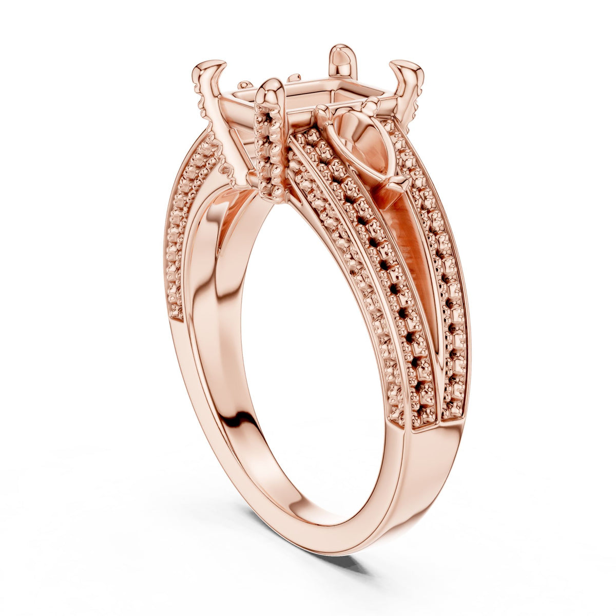 Radiant Three Stone Lab Grown Diamond Engagement Ring