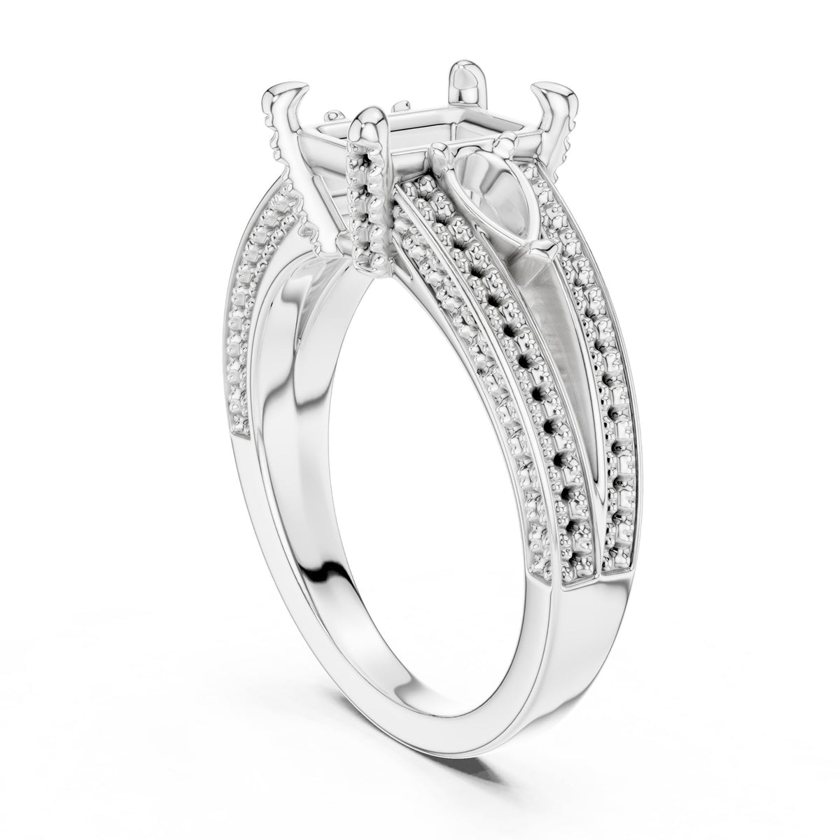 Radiant Three Stone Lab Grown Diamond Engagement Ring