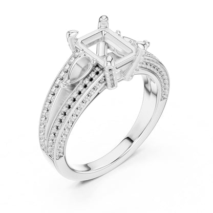 Radiant Three Stone Lab Grown Diamond Engagement Ring