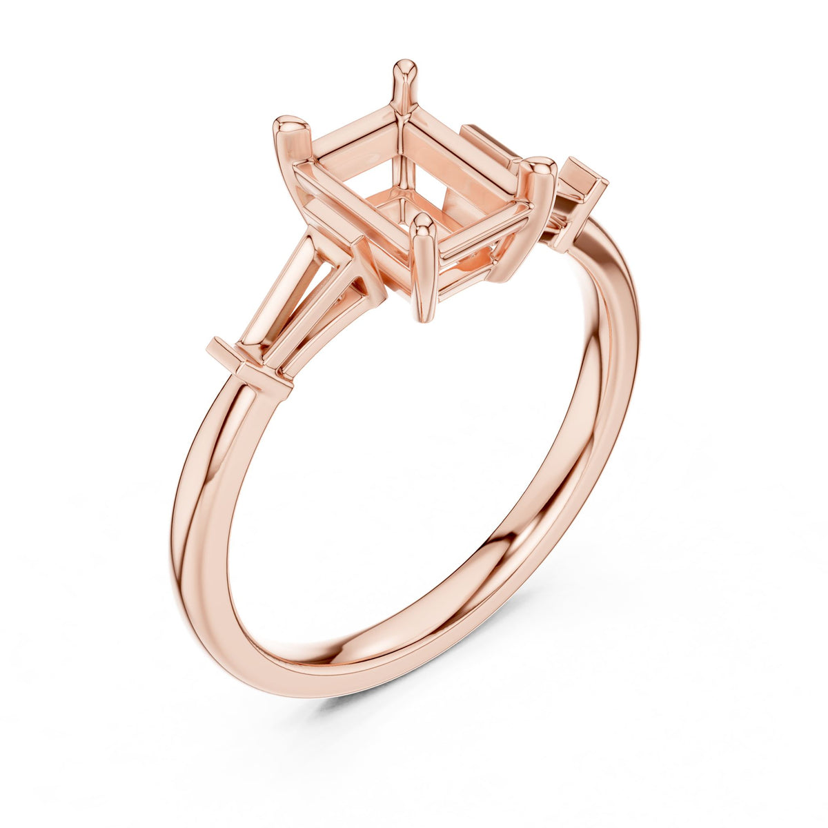 Radiant Three Stone Lab Grown Diamond Engagement Ring