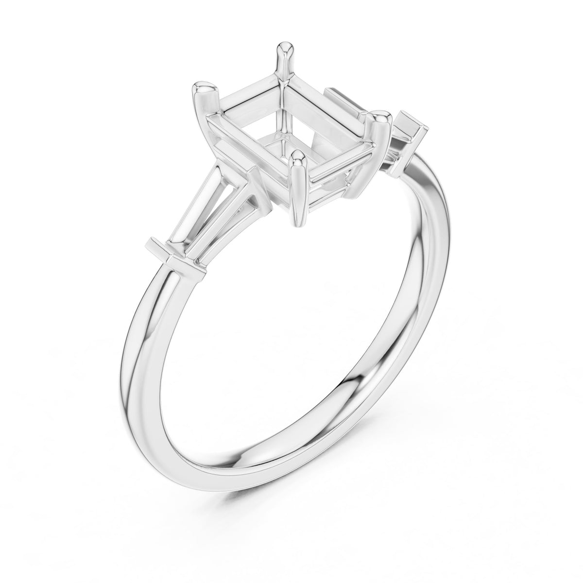 Radiant Three Stone Lab Grown Diamond Engagement Ring