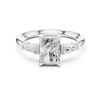 Radiant Three Stone Lab Grown Diamond Engagement Ring