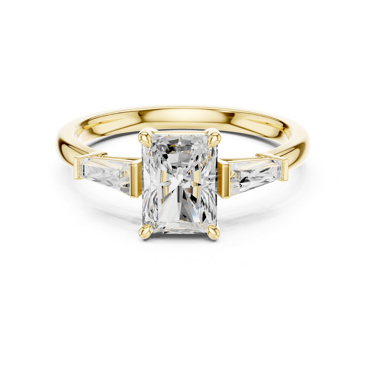 Radiant Three Stone Lab Grown Diamond Engagement Ring