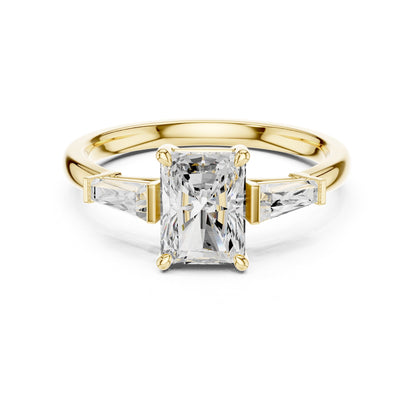 Radiant Three Stone Lab Grown Diamond Engagement Ring