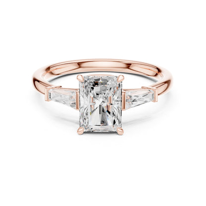 Radiant Three Stone Lab Grown Diamond Engagement Ring