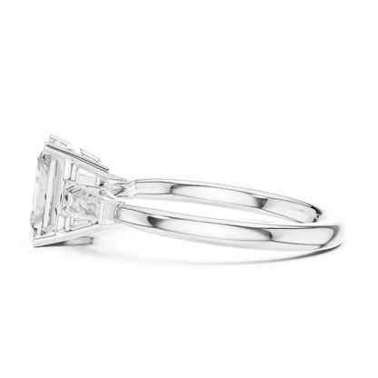Radiant Three Stone Lab Grown Diamond Engagement Ring