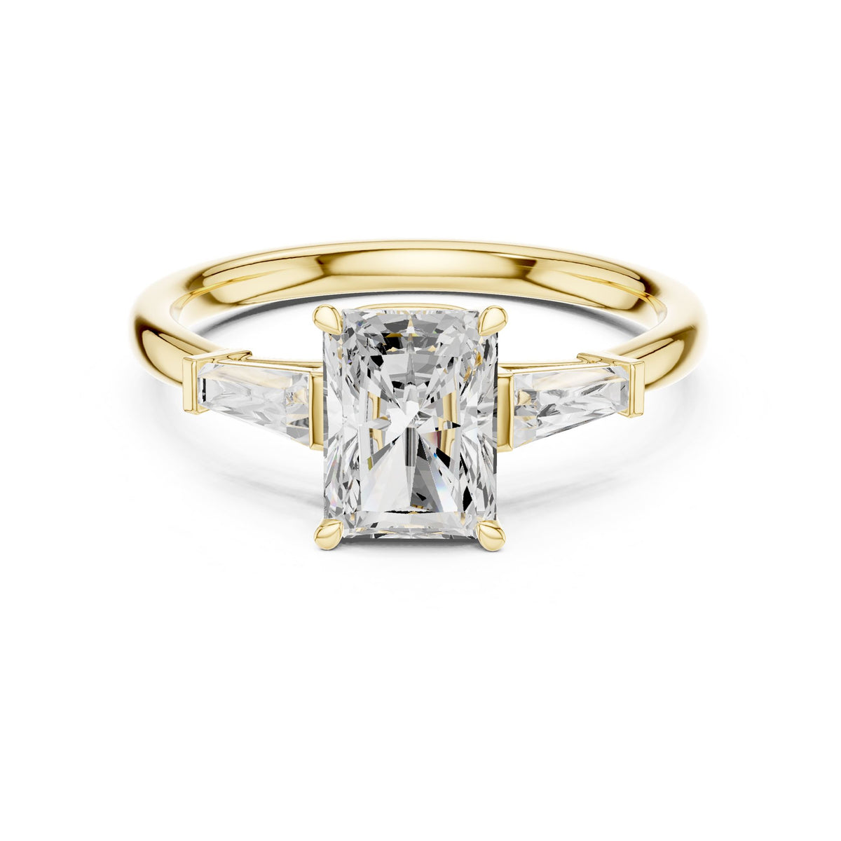 Radiant Three Stone Lab Grown Diamond Engagement Ring