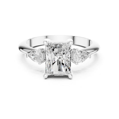 Radiant Three Stone Lab Grown Diamond Engagement Ring