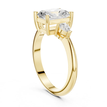 Radiant Three Stone Lab Grown Diamond Engagement Ring