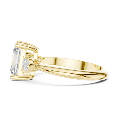 Radiant Three Stone Lab Grown Diamond Engagement Ring