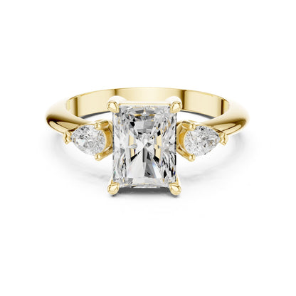 Radiant Three Stone Lab Grown Diamond Engagement Ring