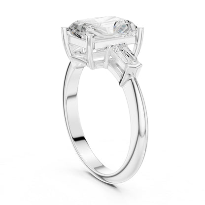Radiant Three Stone Lab Grown Diamond Engagement Ring