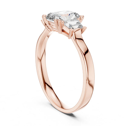 Radiant Three Stone Lab Grown Diamond Engagement Ring