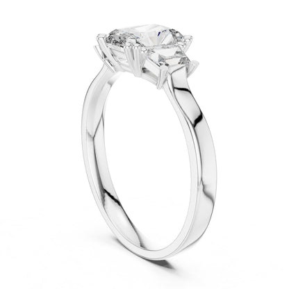 Radiant Three Stone Lab Grown Diamond Engagement Ring