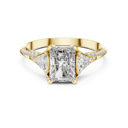 Radiant Three Stone Lab Grown Diamond Engagement Ring