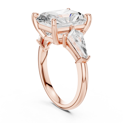 Radiant Three Stone Lab Grown Diamond Engagement Ring