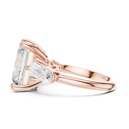 Radiant Three Stone Lab Grown Diamond Engagement Ring