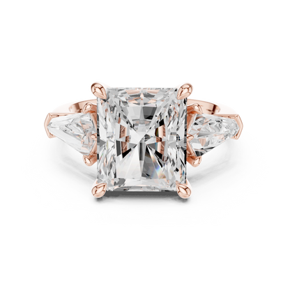 Radiant Three Stone Lab Grown Diamond Engagement Ring