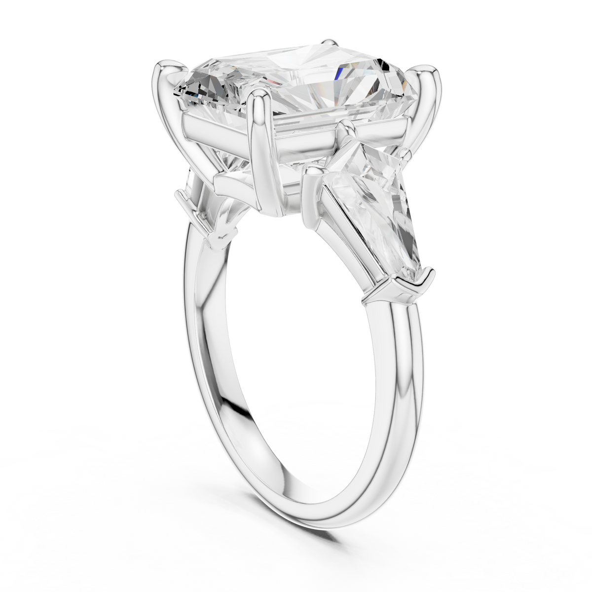 Radiant Three Stone Lab Grown Diamond Engagement Ring