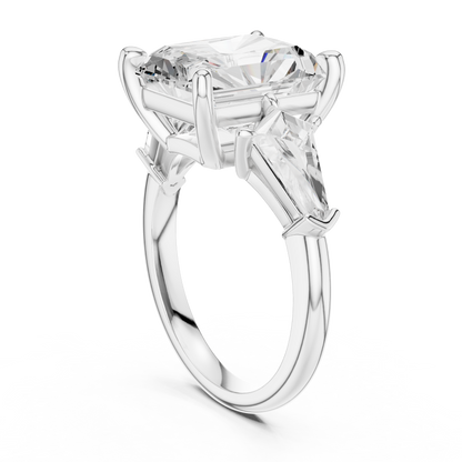 Radiant Three Stone Lab Grown Diamond Engagement Ring