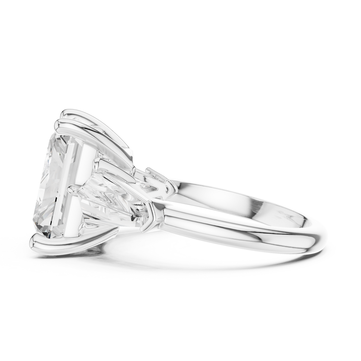 Radiant Three Stone Lab Grown Diamond Engagement Ring