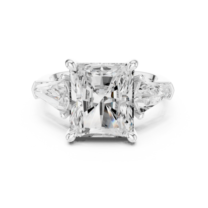 Radiant Three Stone Lab Grown Diamond Engagement Ring