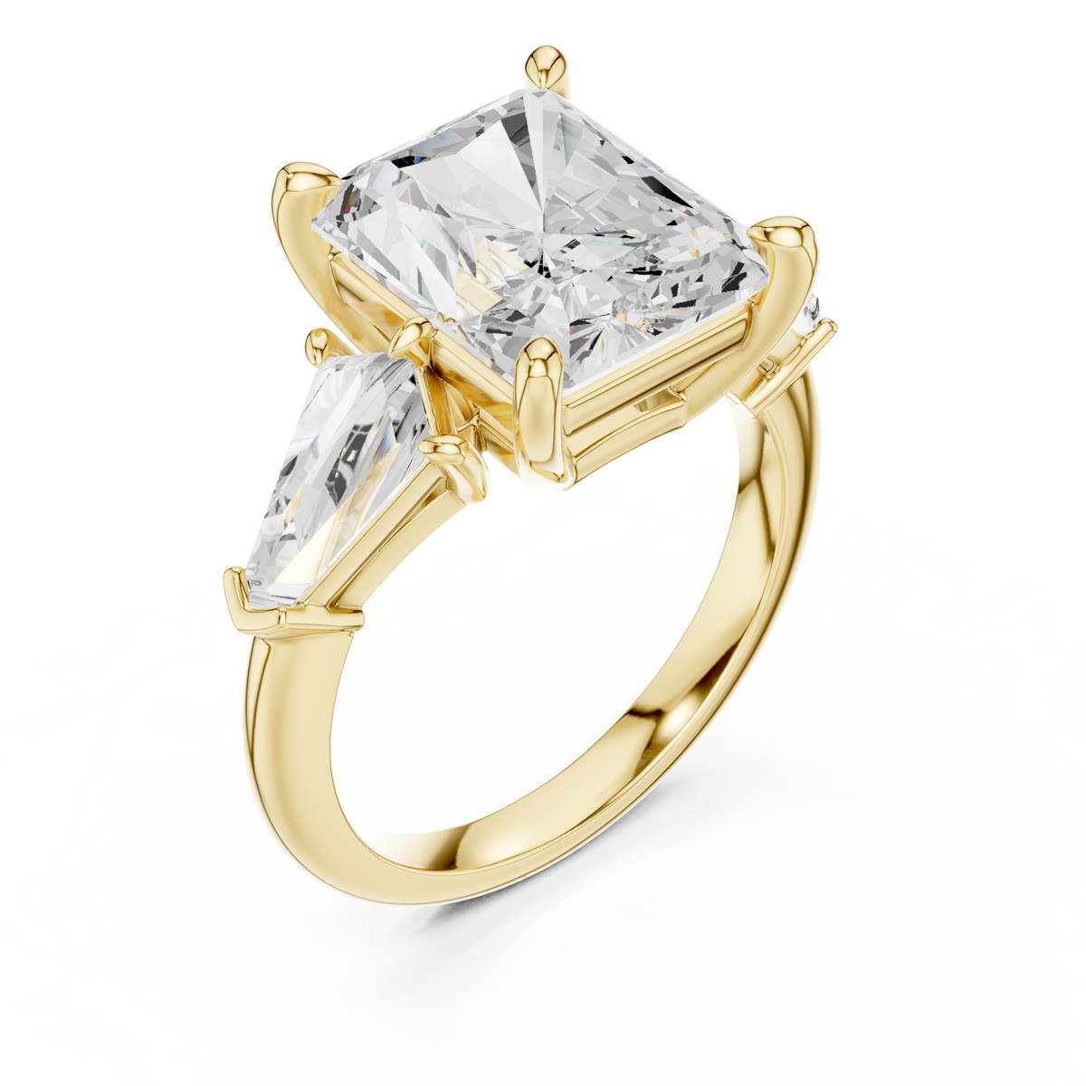 Radiant Three Stone Lab Grown Diamond Engagement Ring