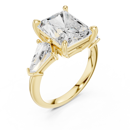 Radiant Three Stone Lab Grown Diamond Engagement Ring