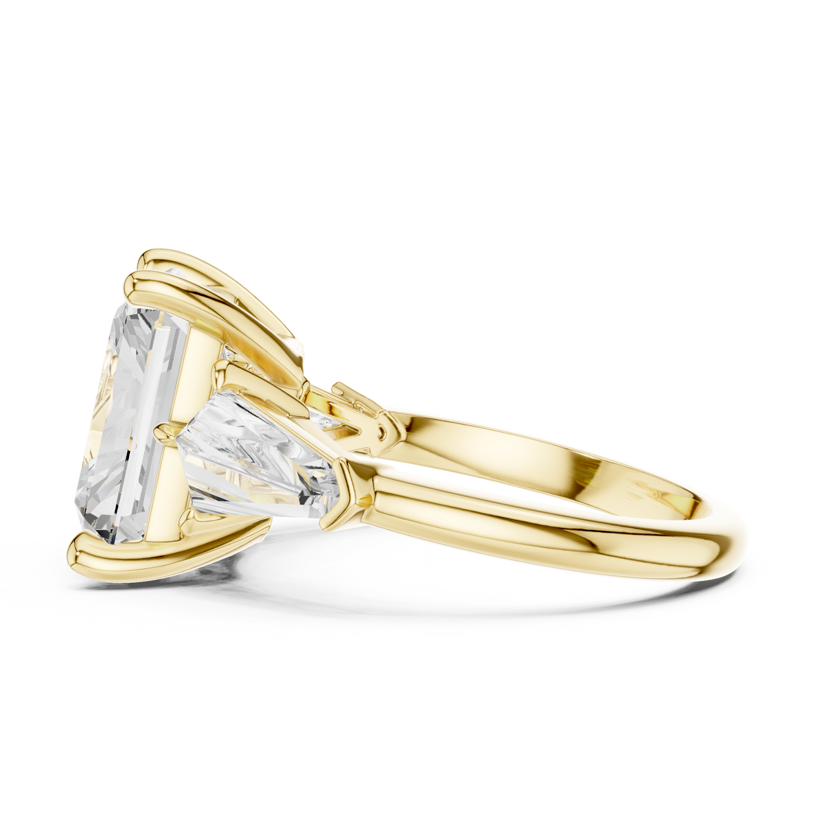 Radiant Three Stone Lab Grown Diamond Engagement Ring