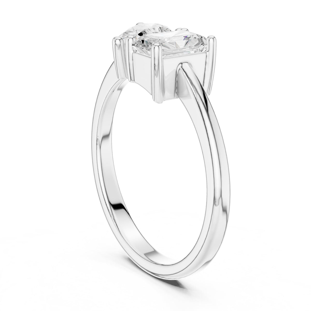 Radiant Three Stone Lab Grown Diamond Engagement Ring